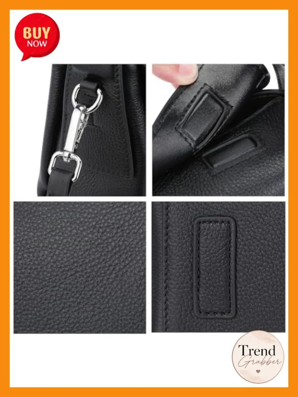 Genuine Top Grain Leather Hobo Shoulder Bag Tote 2-in-1
